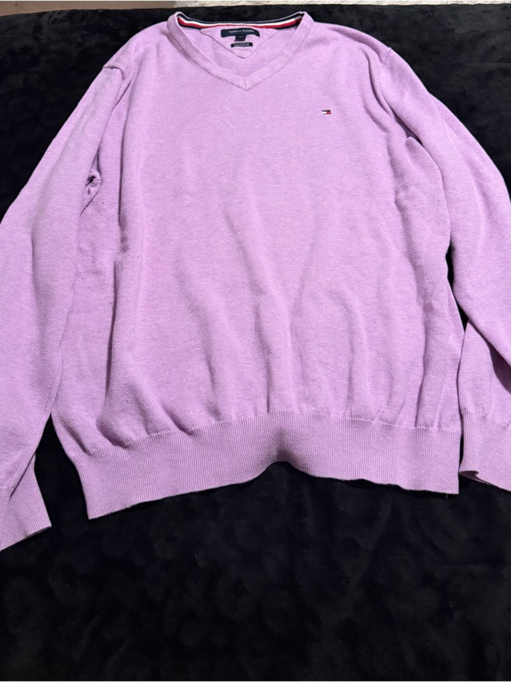 Tommy Hilfiger Light Lavender V-Neck Pullover Sweater